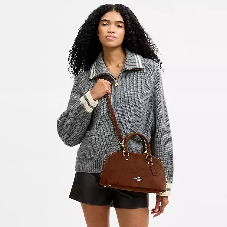 NWT Coach Lara Satchel  in Gold/Warm Brown 