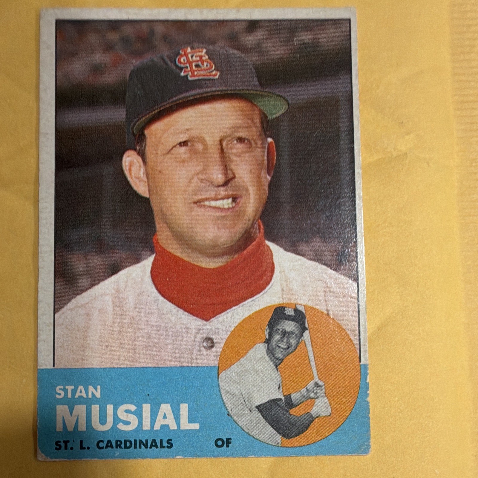 Topps 1963 Stan Musial #250 Base Set St. Louis Cardinals MLB Baseball Card Topps 1963 Stan Musial #250 Base Set St. Louis Cardinals MLB Baseball Card