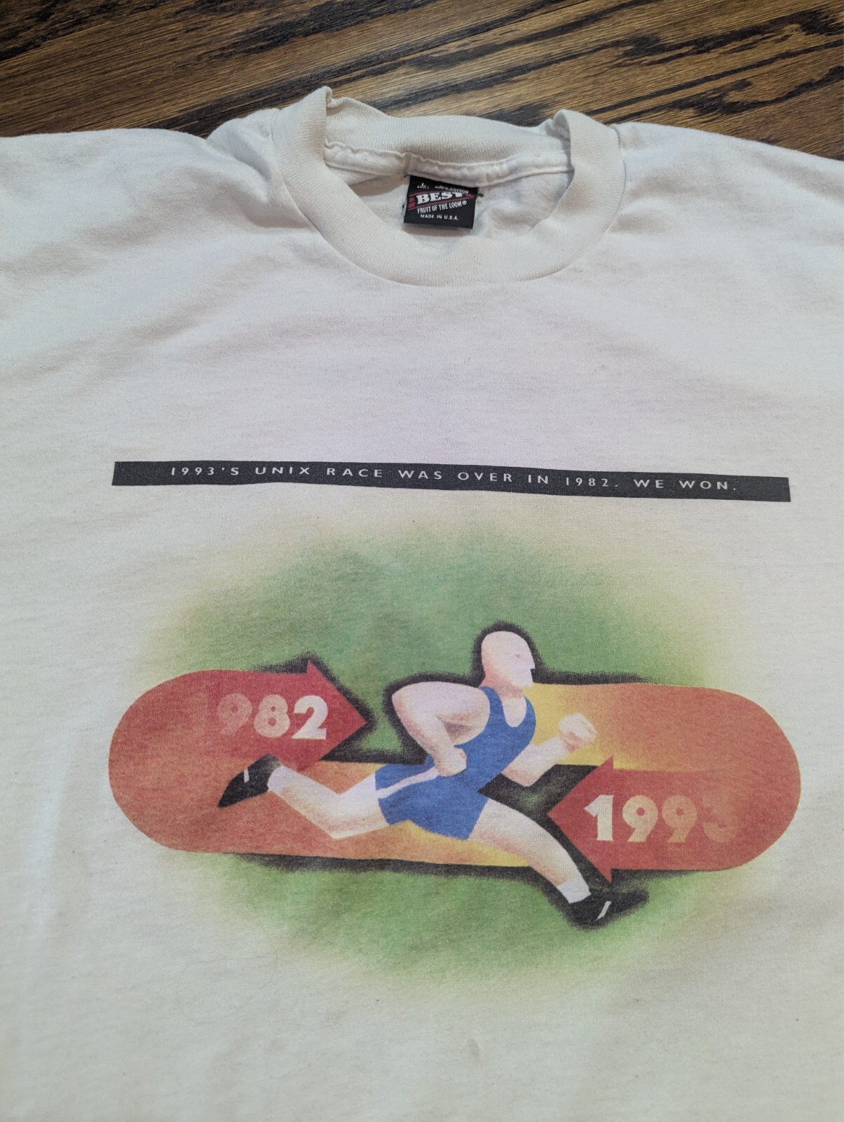 Vtg 1993\'s UNIX Race Was Over in 1982 T SHIRT (Large) Computers Tech DISTRESSED