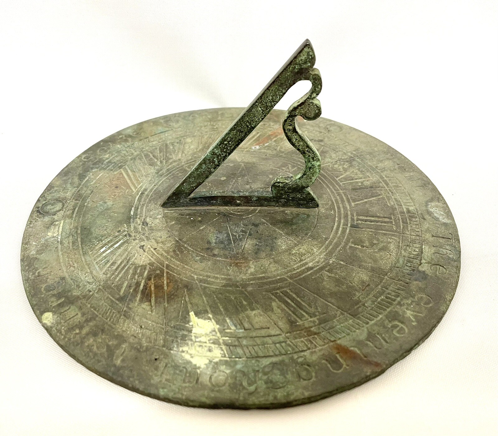 Super Round Authentic Rare Antique 18TH Century Bronze Sundial THOMAS GRICE 1705