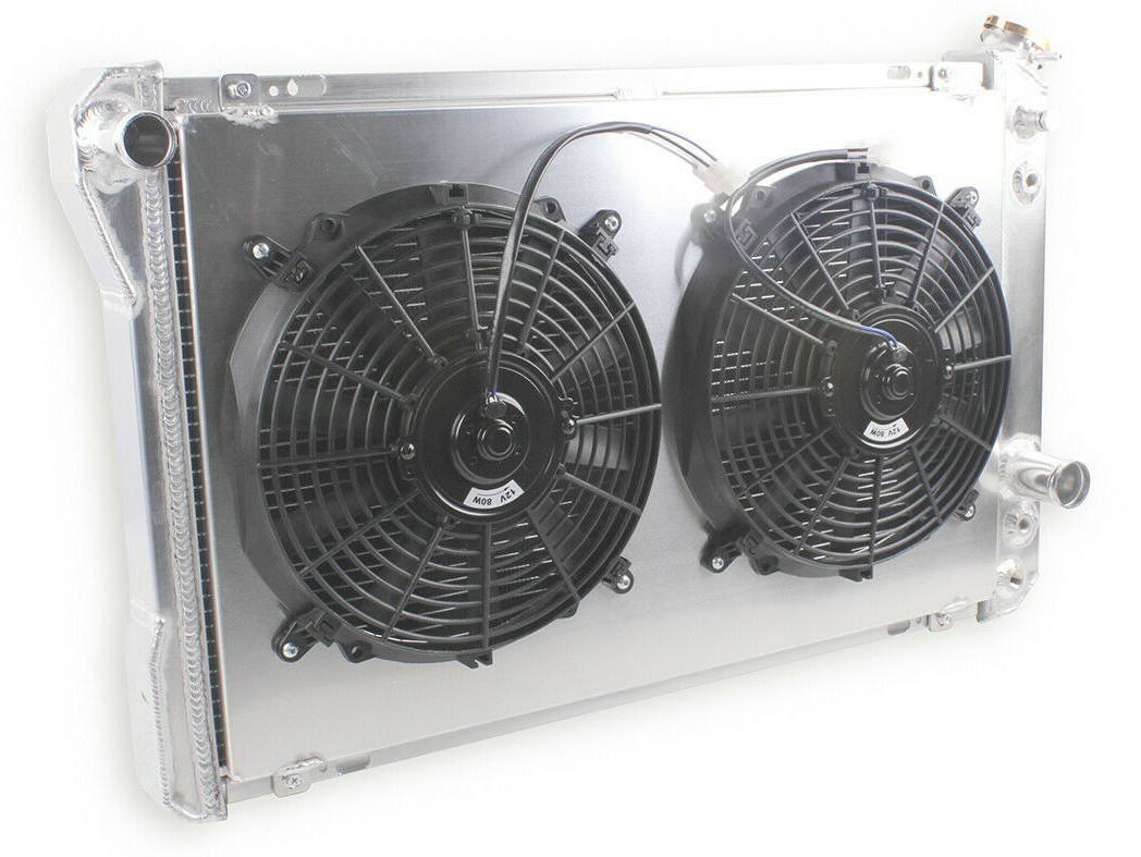 4-Core Radiator Electric Fan For 82-92 Chevy Camaro RS Iroc-Z Firebird 5.0L 5.7L
