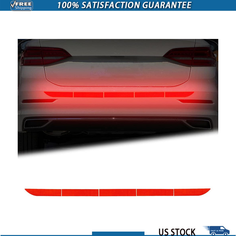 Reflective Rear Bumper Sticker Trunk Strips Diamond Grade Night VisibiColor: Red Reflective Rear Bumper Sticker Trunk Strips Diamond Grade Night VisibiColor: Red