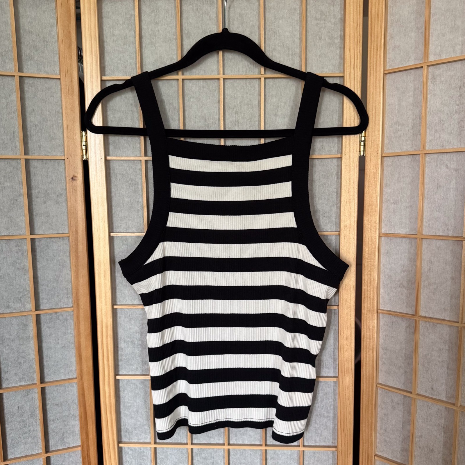 Striped J. Crew black and white tank top Large Coastal Grandma Striped J. Crew black and white tank top Large Coastal Grandma
