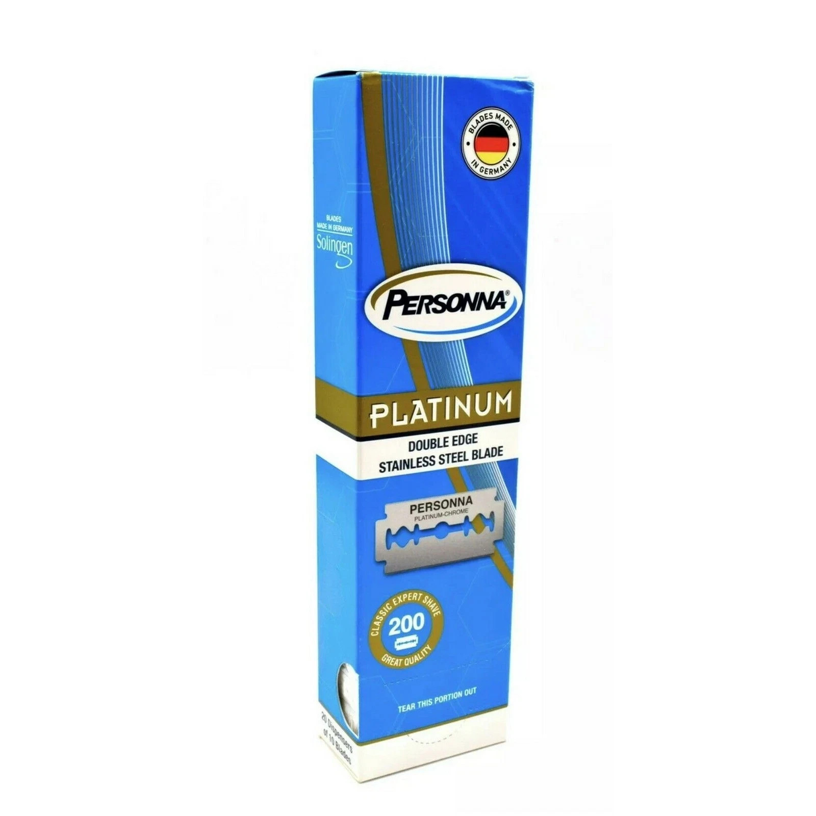 200 Personna Platinum Blue Double Edge Safety Razor Blades - Made in Germany 200 Personna Platinum Blue Double Edge Safety Razor Blades - Made in Germany