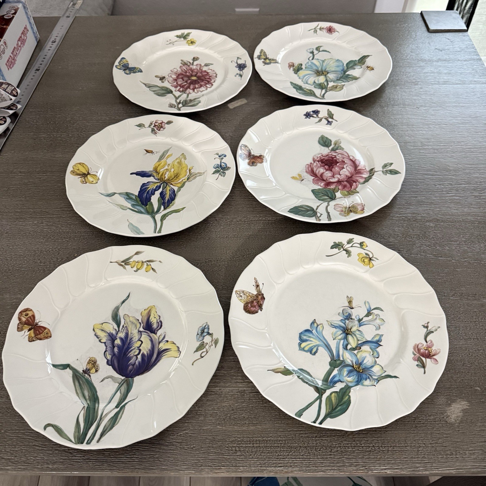 6 Vintage Villeroy & Boch Bouquet Luncheon Plate 10” Floral Set 6 Vintage Villeroy & Boch Bouquet Luncheon Plate 10” Floral Set