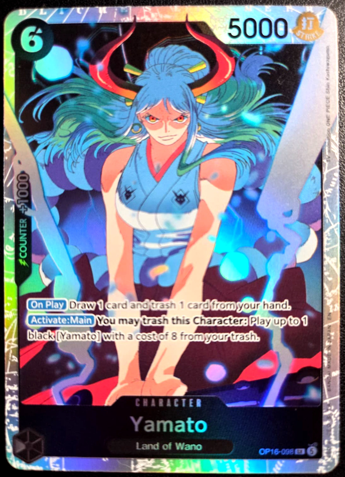 Yamato OP16-098 SR ONE PIECE Tcg Card Game NM BLACK Yamato OP16-098 SR ONE PIECE Tcg Card Game NM BLACK