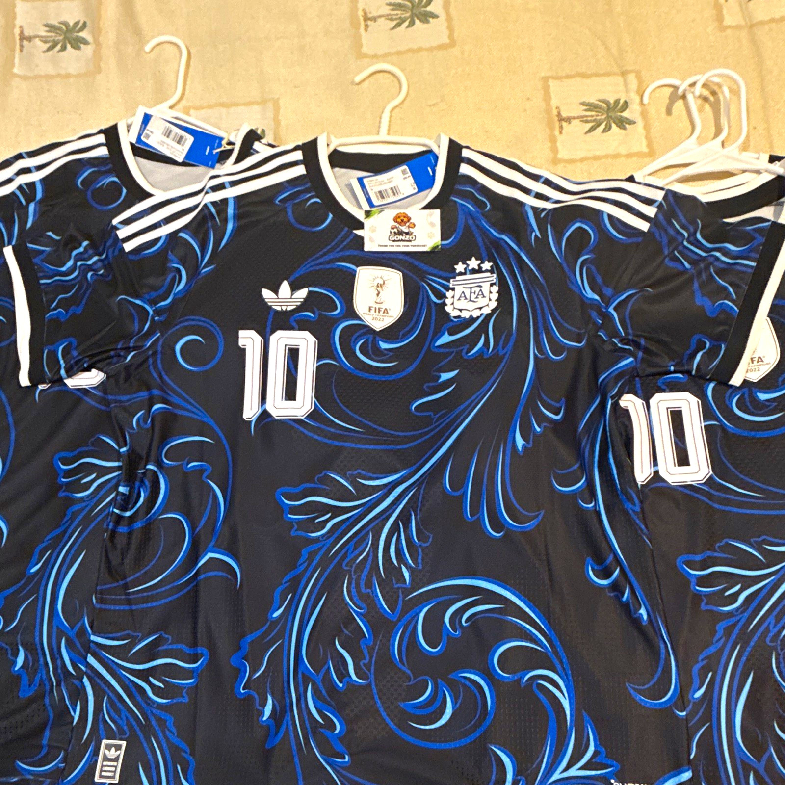 adidas Argentina Lionel Messi #10 Soccer Jersey Black/Blue XL Licensed