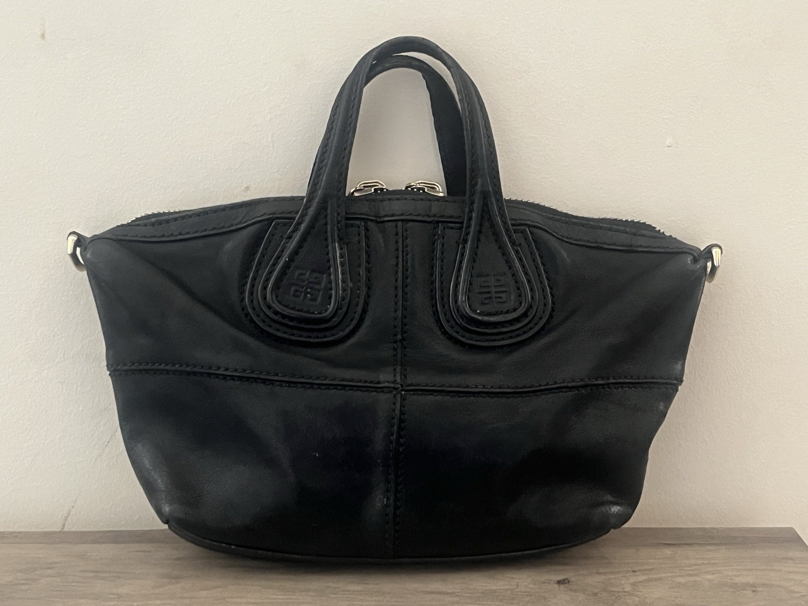 Givenchy Mini Nightingale Black Leather Top Handle Satchel Bag Authentic Givenchy Mini Nightingale Black Leather Top Handle Satchel Bag Authentic