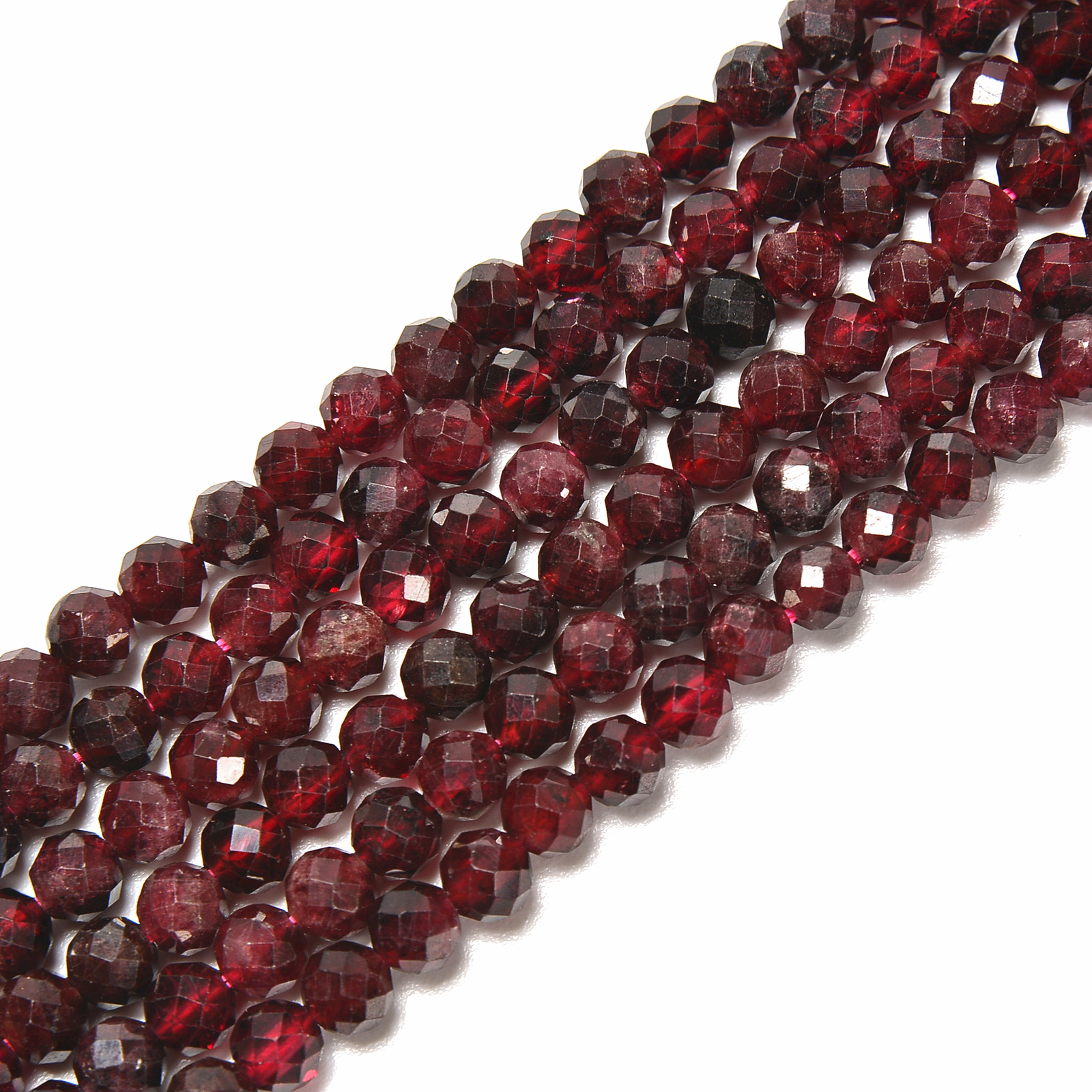 Natural Garnet Faceted Round Beads 2mm 3mm 4mm 5mm 15.5\