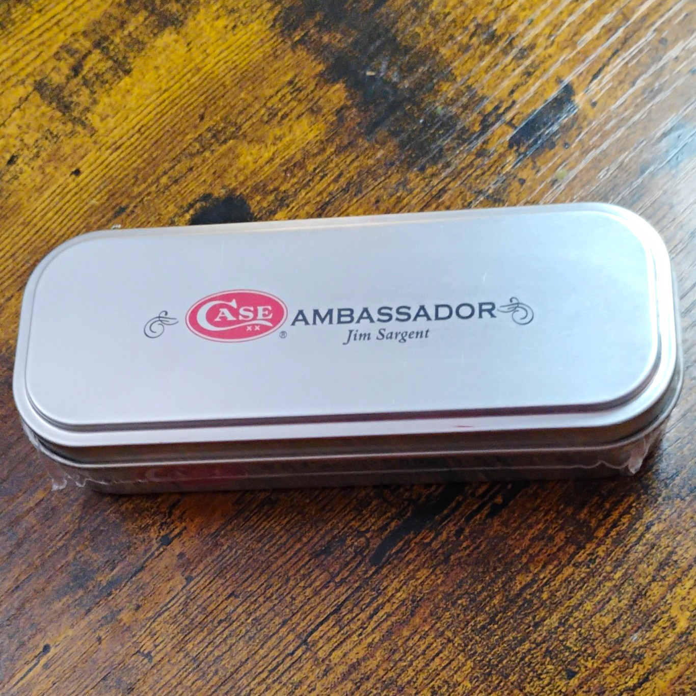 Case Ambassador Jim Sargent W.R. Case & Sons Tin Box SEALED 61048SS Case Ambassador Jim Sargent W.R. Case & Sons Tin Box SEALED 61048SS