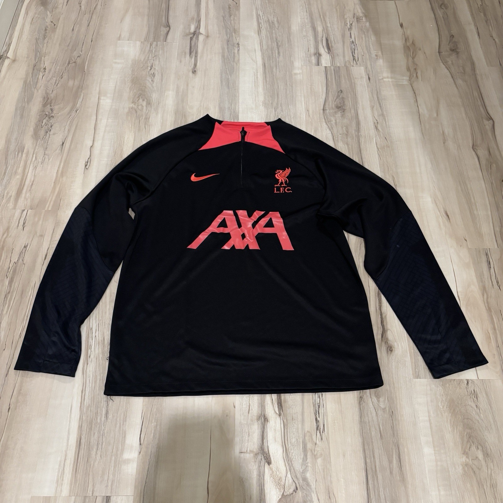 Nike Dri-FIT Liverpool FC AXA Quarter-Zip Training Jacket Black/Red Size L