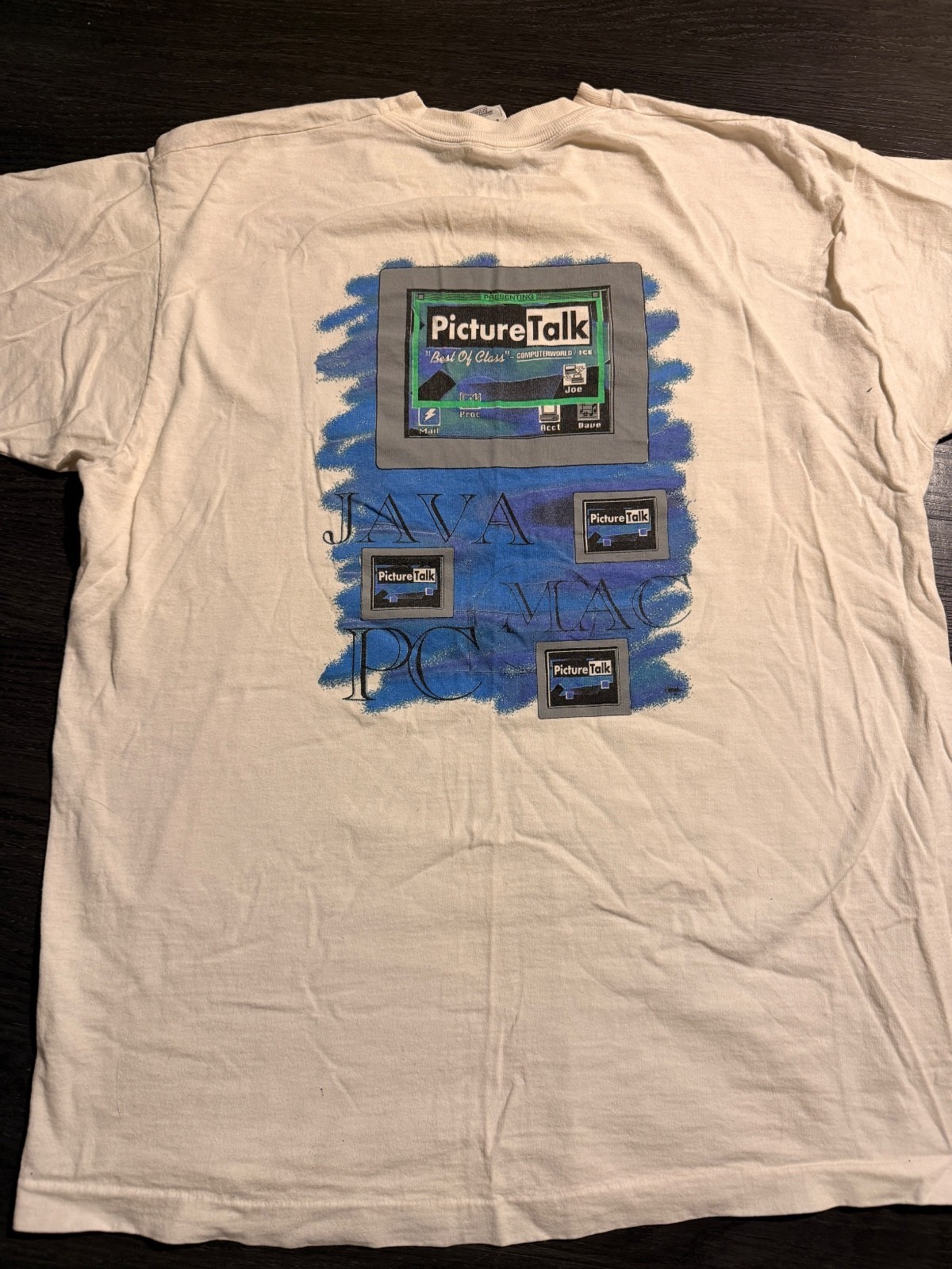 Grail Vtg 90s PictureTalk Java Mac PC Tech Tee XL Grail Vtg 90s PictureTalk Java Mac PC Tech Tee XL