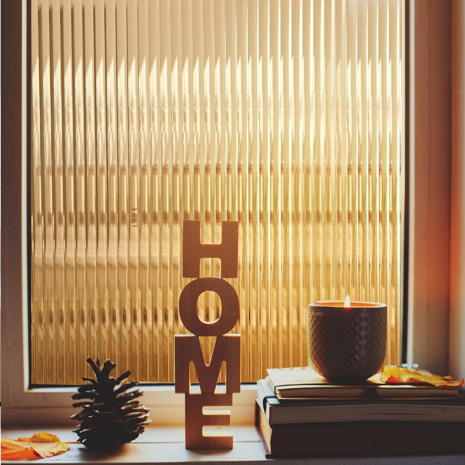 Window Privacy Film 3D Reeded Glass Static Cling, 17.5\ Window Privacy Film 3D Reeded Glass Static Cling, 17.5\