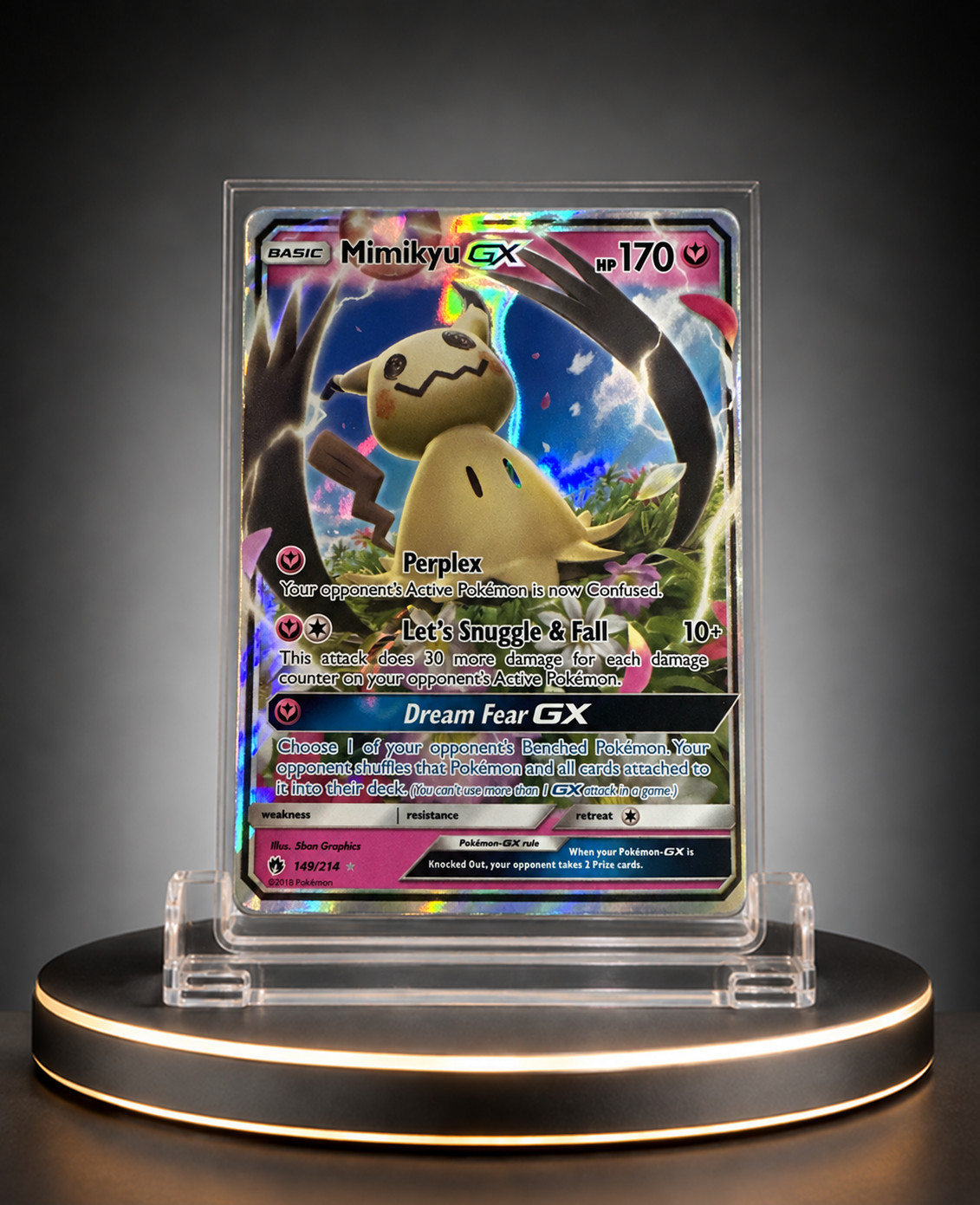 MIMIKYU GX POKEMON 2018 LOST THUNDER 149/214 ULTRA RARE HOLO ✨ MINT CONDITION ✨ MIMIKYU GX POKEMON 2018 LOST THUNDER 149/214 ULTRA RARE HOLO ✨ MINT CONDITION ✨
