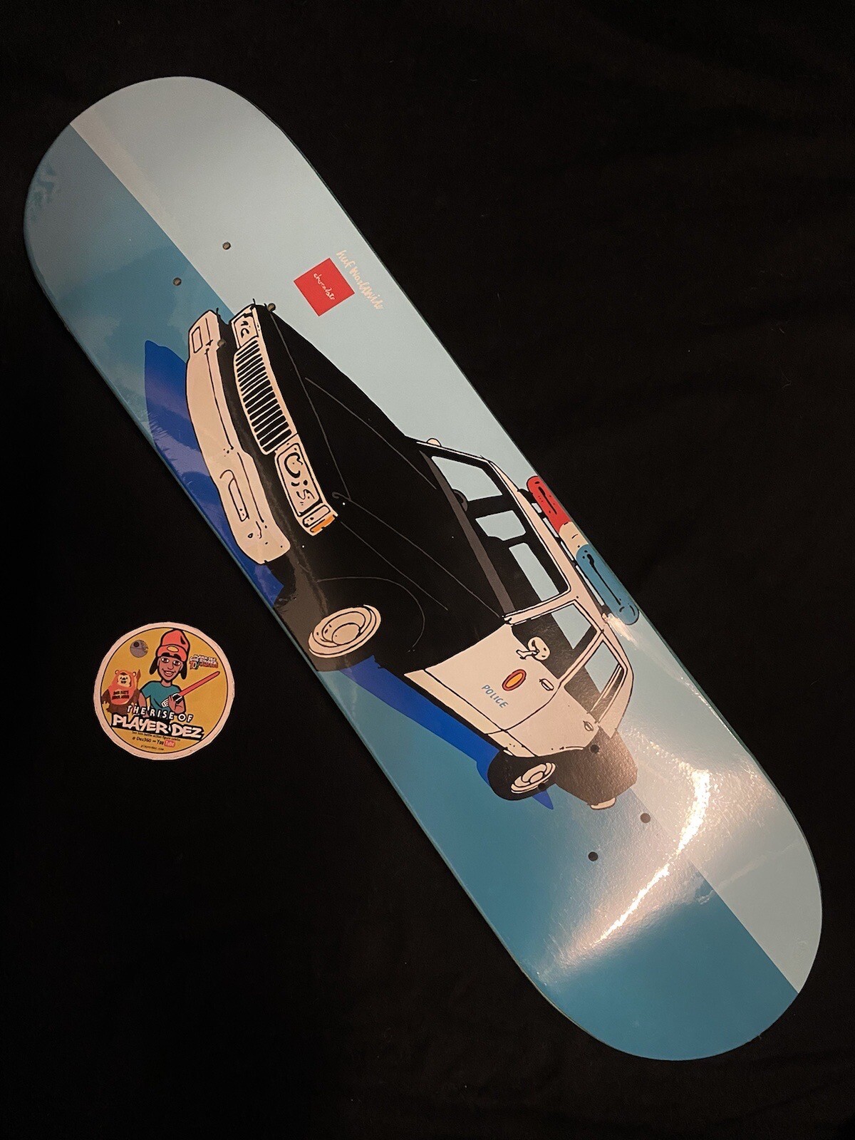 SUPER RARE Chocolate Huf Skateboard Deck Police LA Cop Car Keenan Milton SUPER RARE Chocolate Huf Skateboard Deck Police LA Cop Car Keenan Milton