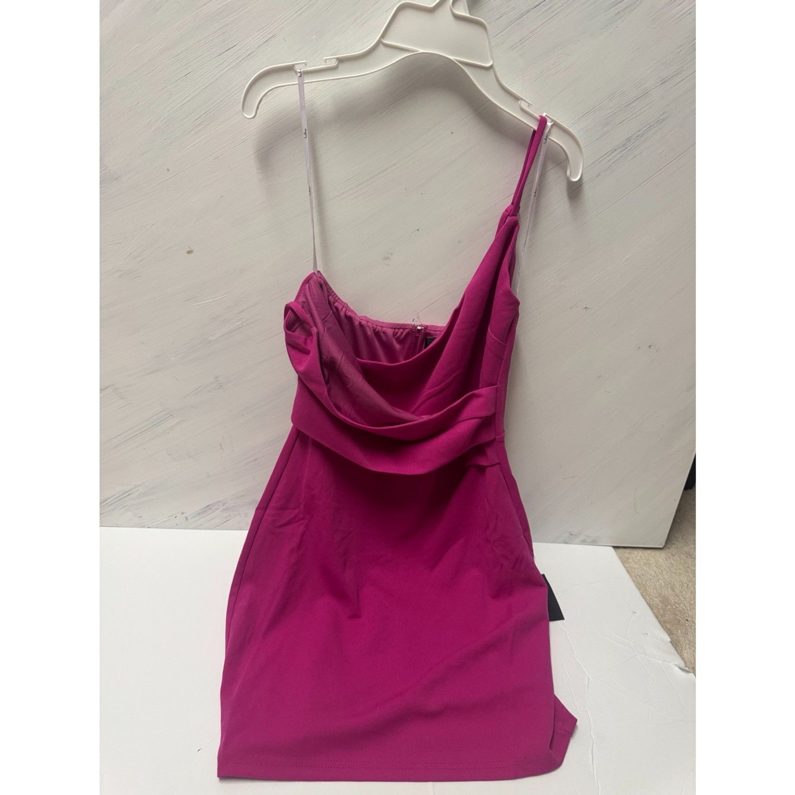 Lulus Pink Cowl Neck Mini Dress Size Small NWT Spaghetti Strap Bodycon