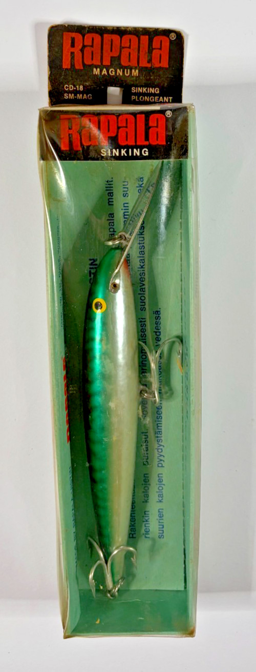 Rapala Magnum CD‑18 SM‑MAG SilverMackerel Finnish Boxed Lure - Vintage NOS