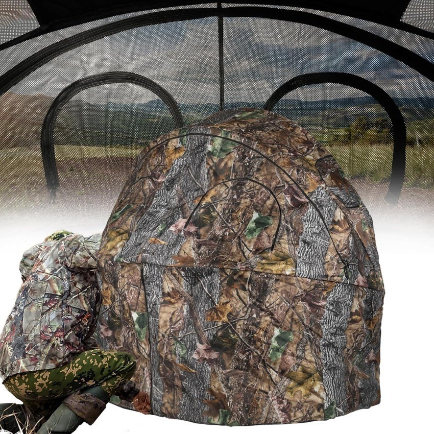 FUNHORUN Hunting Chair Blind, 1/2 Man One-Way See Through Ground Blind FUNHORUN Hunting Chair Blind, 1/2 Man One-Way See Through Ground Blind