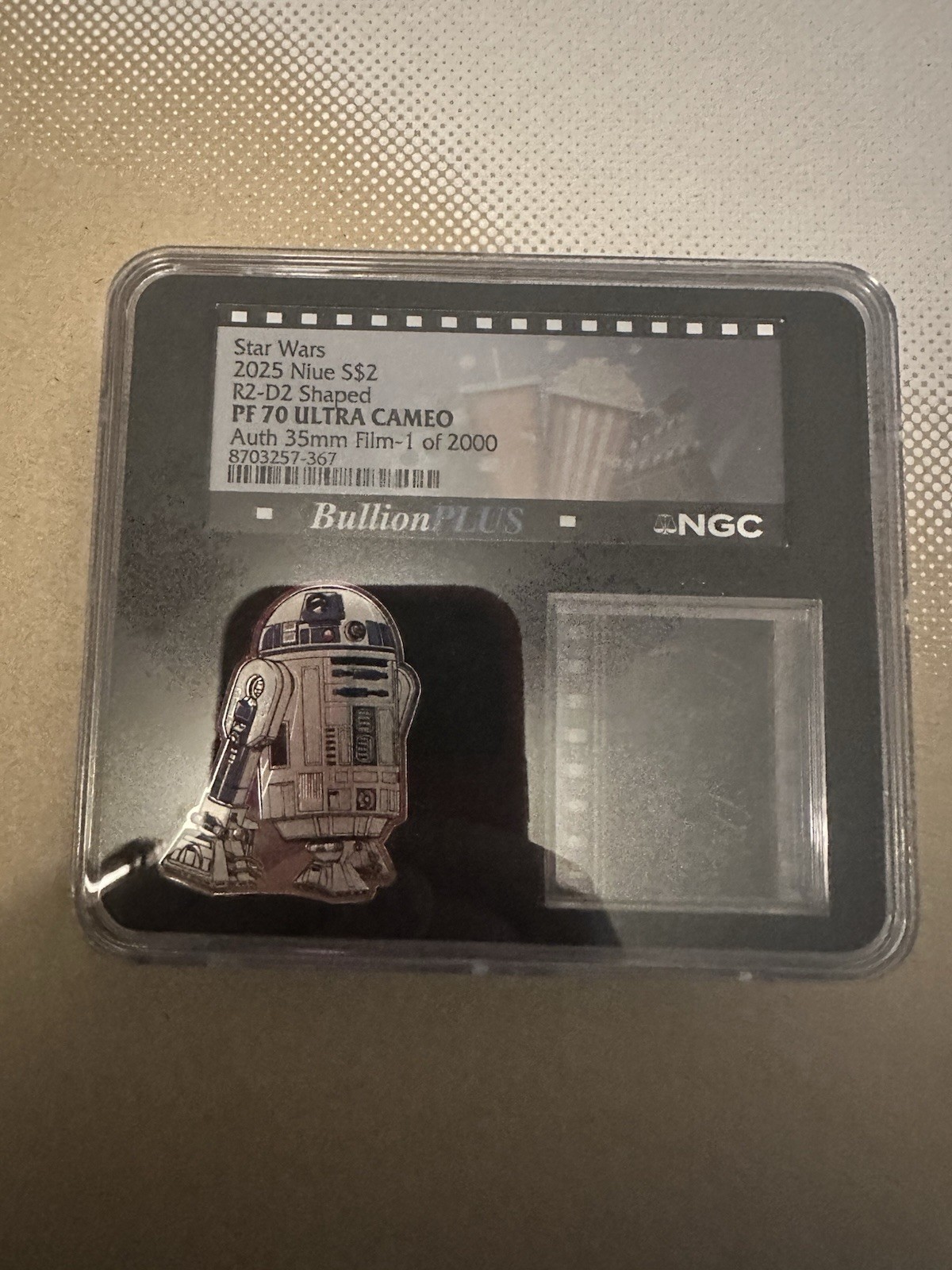 2025 Agoro Niue 1 oz Silver Proof Coin NGC R2-D2 PF70 UC 35 MM Screencut 2025 Agoro Niue 1 oz Silver Proof Coin NGC R2-D2 PF70 UC 35 MM Screencut