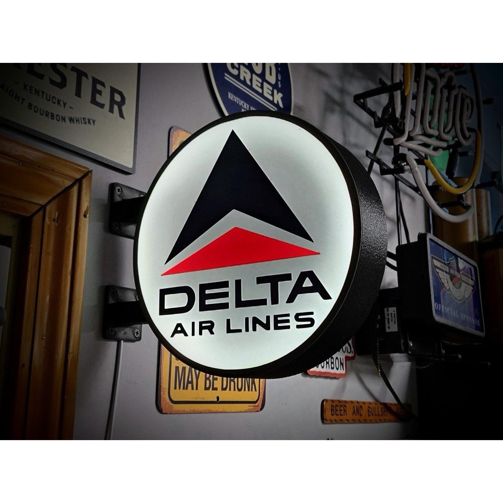 Delta Air Lines Round LED Light Box | Double Sided RGB Option
