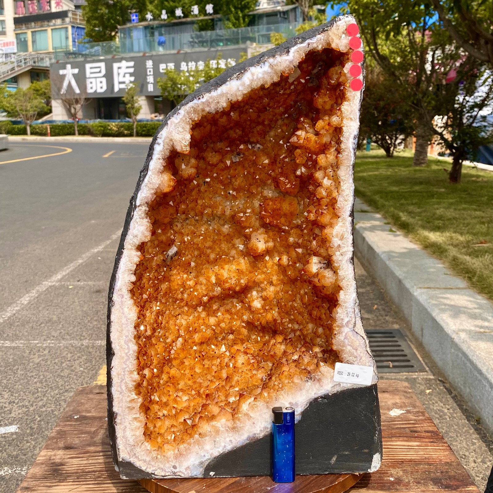 63.9LB Natural citrine geode quartz cluster crystal Cathedrals specimen Healing