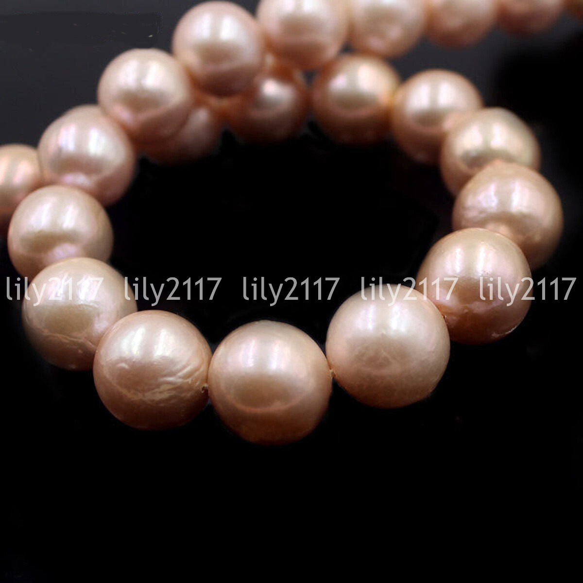 Huge 12-15mm White Pink Purple Round Natural Freshwater Pearl Loose Beads 15\