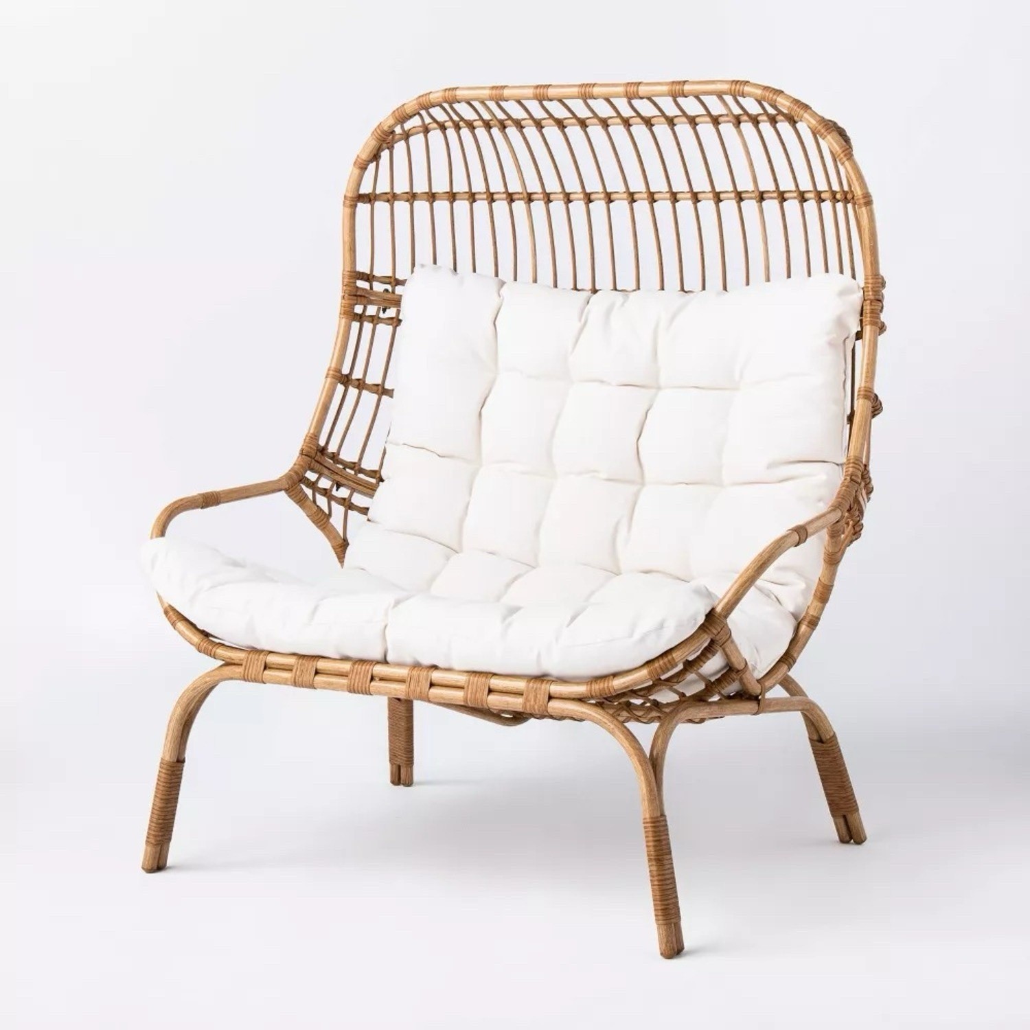 Wicker & Metal Outdoor Patio Chair, Egg Chair Natural - Threshold™ Studio McGee Wicker & Metal Outdoor Patio Chair, Egg Chair Natural - Threshold™ Studio McGee
