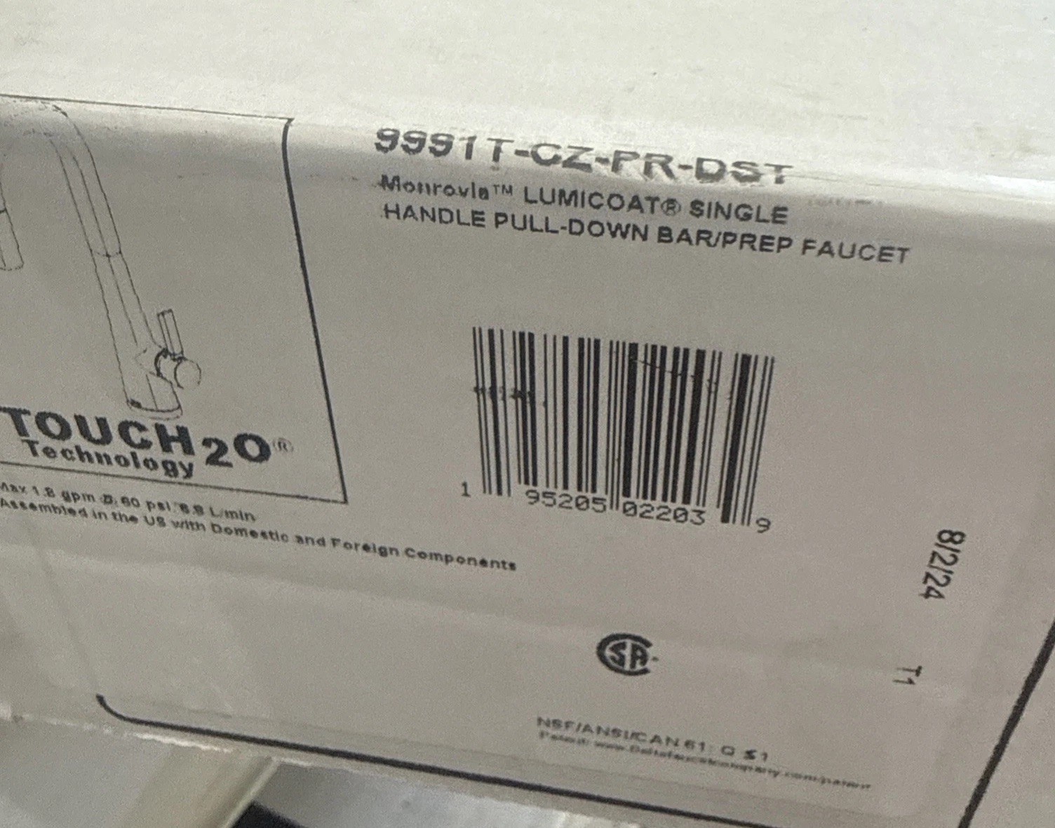 Delta 9991T-CZ-PR-DST Bar Faucet: Lumicoat Champagne Bronze Touch2O DIAMOND Seal Delta 9991T-CZ-PR-DST Bar Faucet: Lumicoat Champagne Bronze Touch2O DIAMOND Seal
