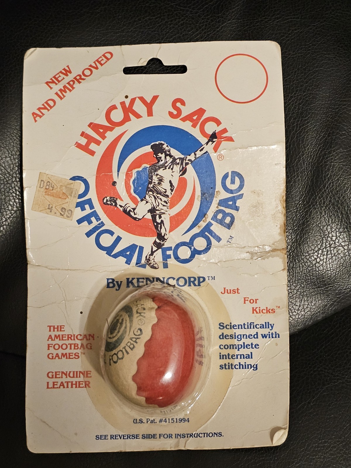 1983? MOC unpunched Sealed HACKY SACK oblong RED & WHITE - KENCORP pre whamo 1983? MOC unpunched Sealed HACKY SACK oblong RED & WHITE - KENCORP pre whamo