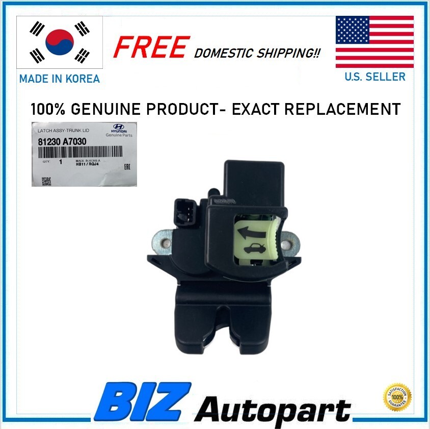 GENUINE LATCH ASSEMBLY TRUNK LID for 18-22 HYUNDAI 14-21 KIA # 81230-A7030 GENUINE LATCH ASSEMBLY TRUNK LID for 18-22 HYUNDAI 14-21 KIA # 81230-A7030