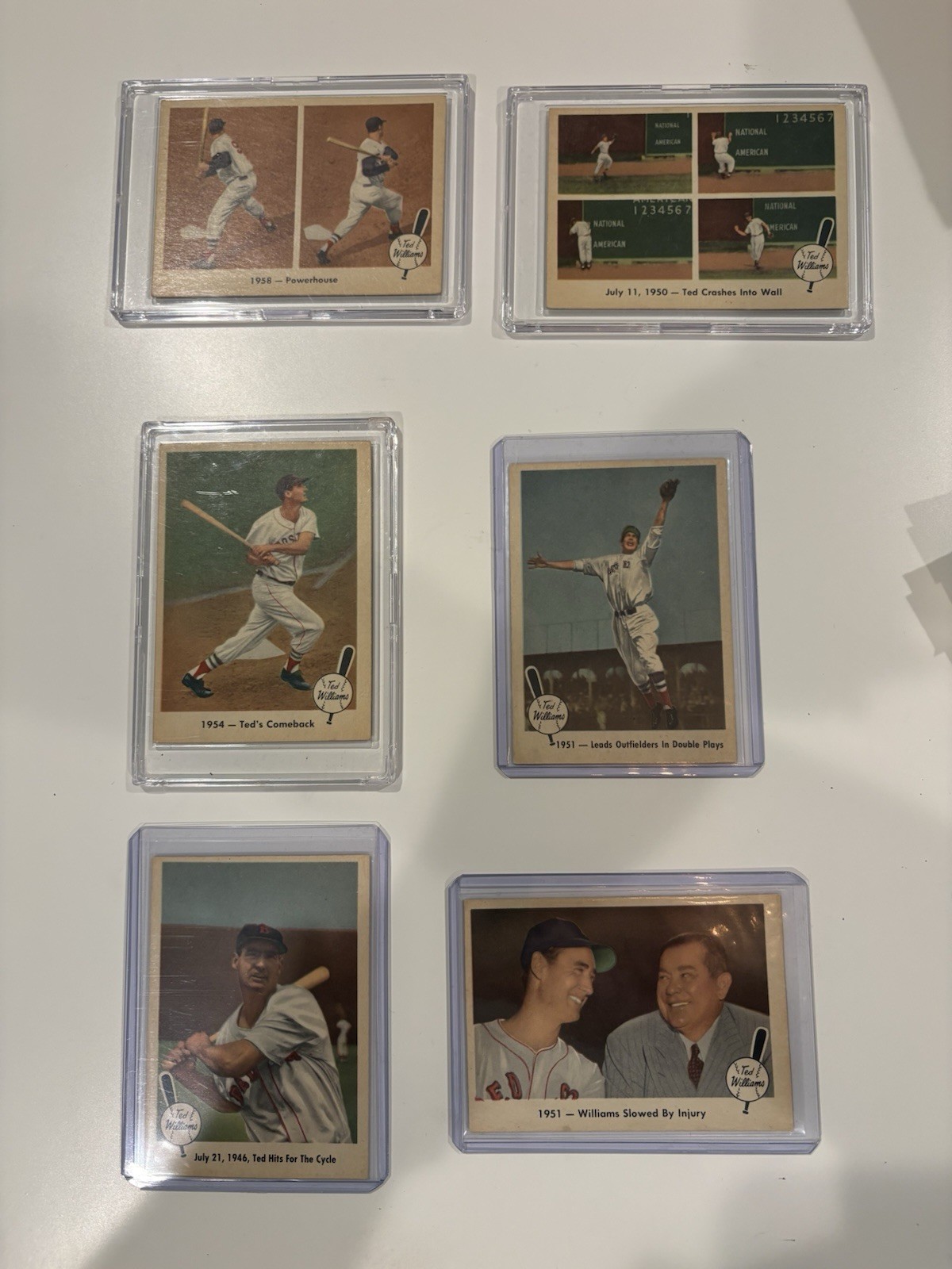 Ted Williams 1959 Fleer Cards Lot of 6 Ungraded Good Condition-Estate Find