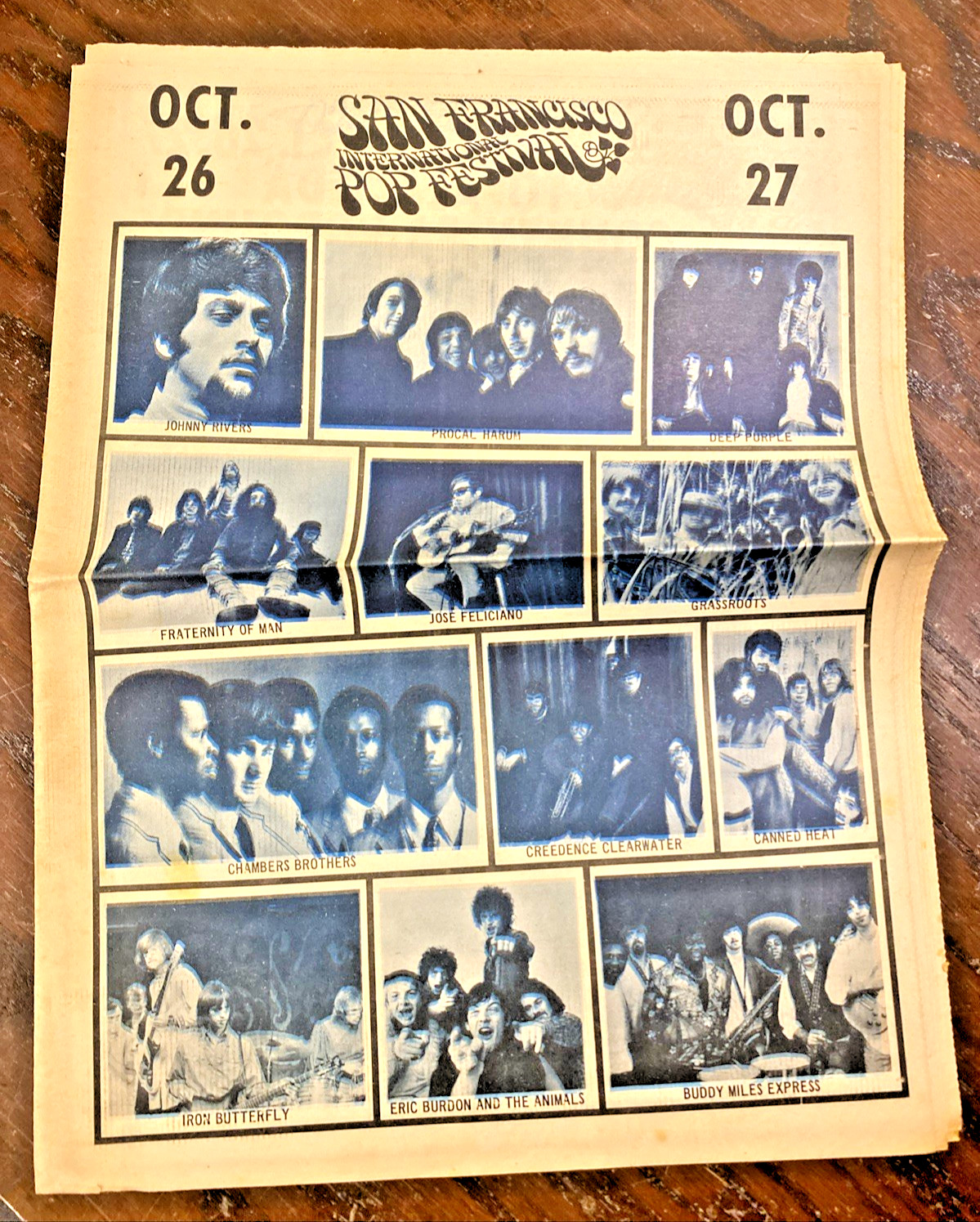 San Francisco International Pop Festival Program Newspaper 1968 CCR Buddy Miles
