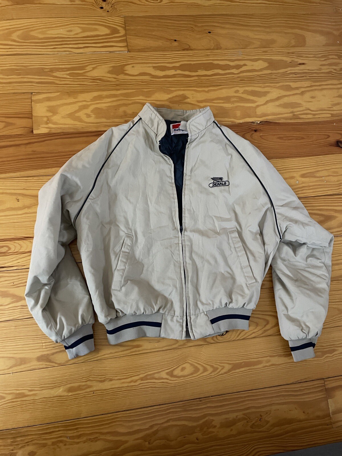 VTG 70s 80s Swingster Lined Farm Jacket Dekalb Seeds Chore Work Coat Large Tan VTG 70s 80s Swingster Lined Farm Jacket Dekalb Seeds Chore Work Coat Large Tan