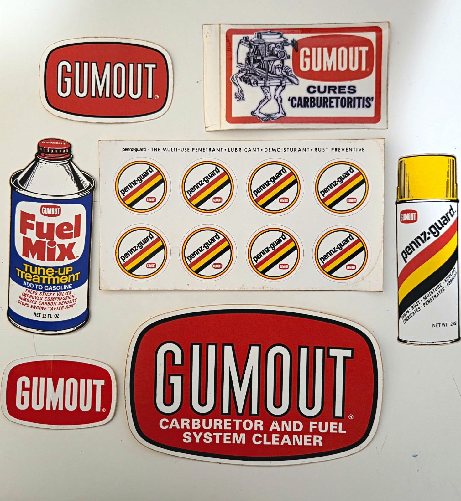 Gumout & Pennzoil Vintage Decal/Sticker Lot - NOS 1960s-1970s Gumout & Pennzoil Vintage Decal/Sticker Lot - NOS 1960s-1970s