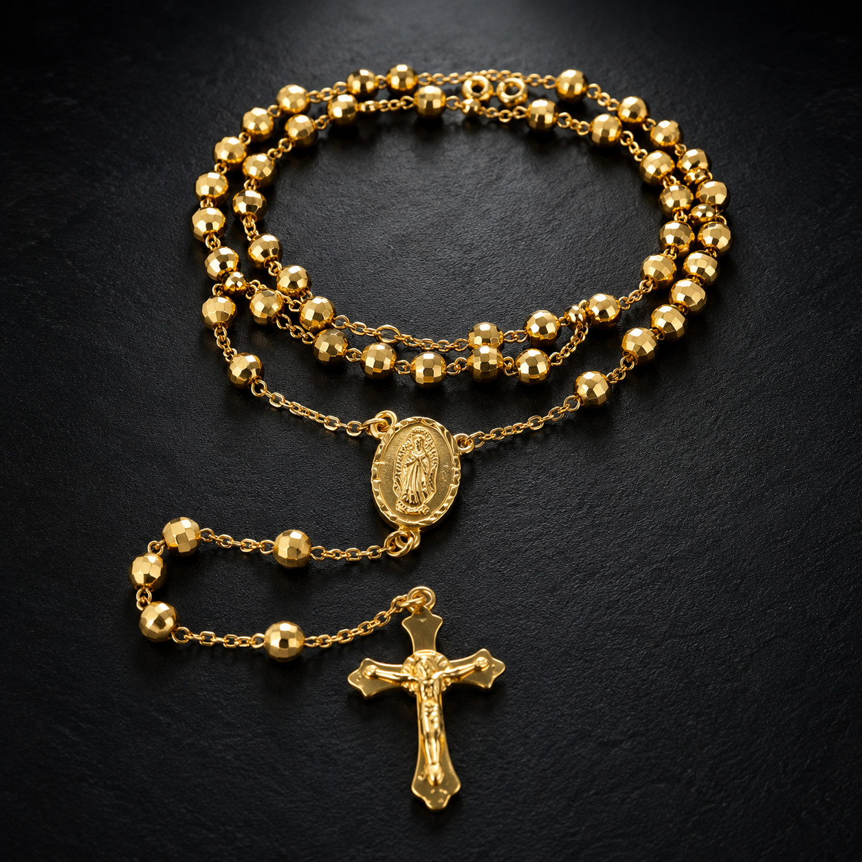 HEIRLOOM 18K GOLD PLATED ROSARY | RARE 24\