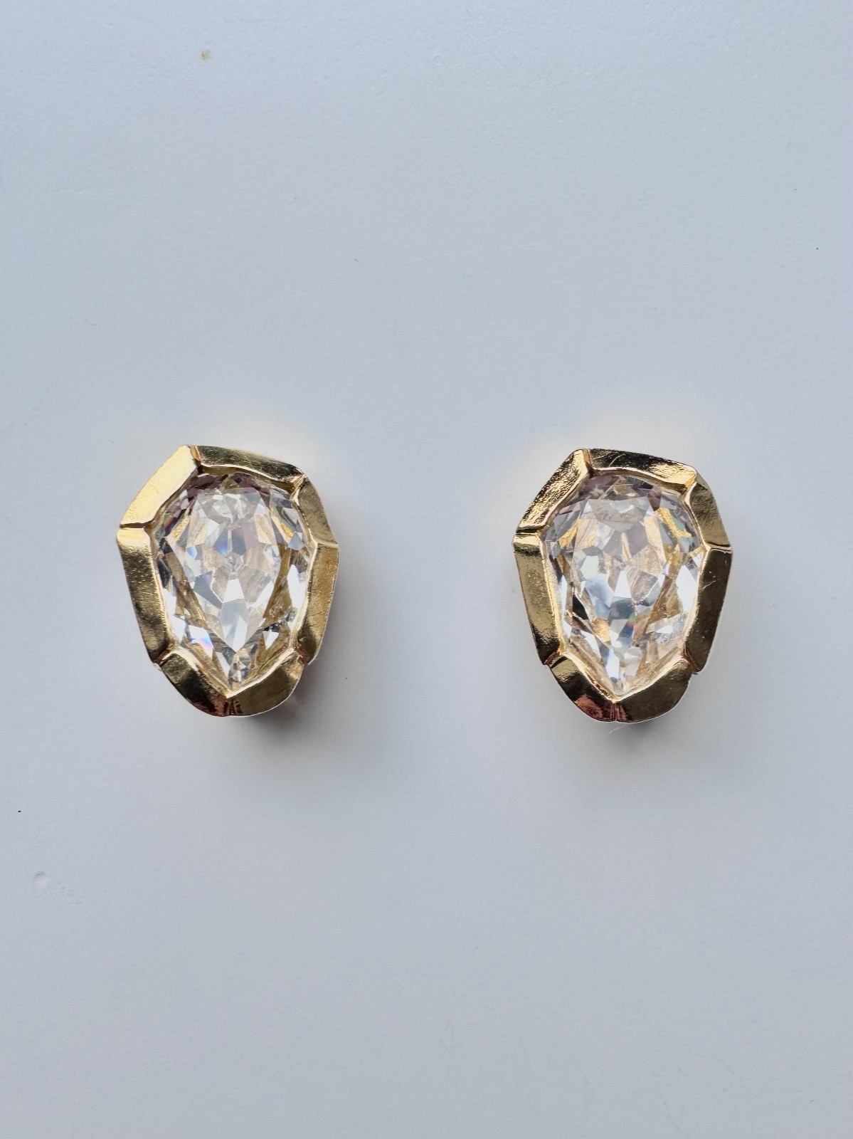 Yves Saint Laurent Crystal clip-on earrings. Rare design.