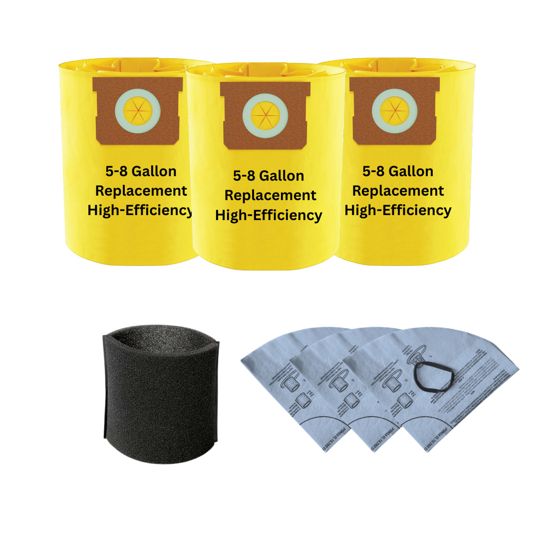 VacBagsUSA Replacement Bundle Kit for Shop-Vac 5-8 Gallon Vacuums (3) 5-8 Gallon