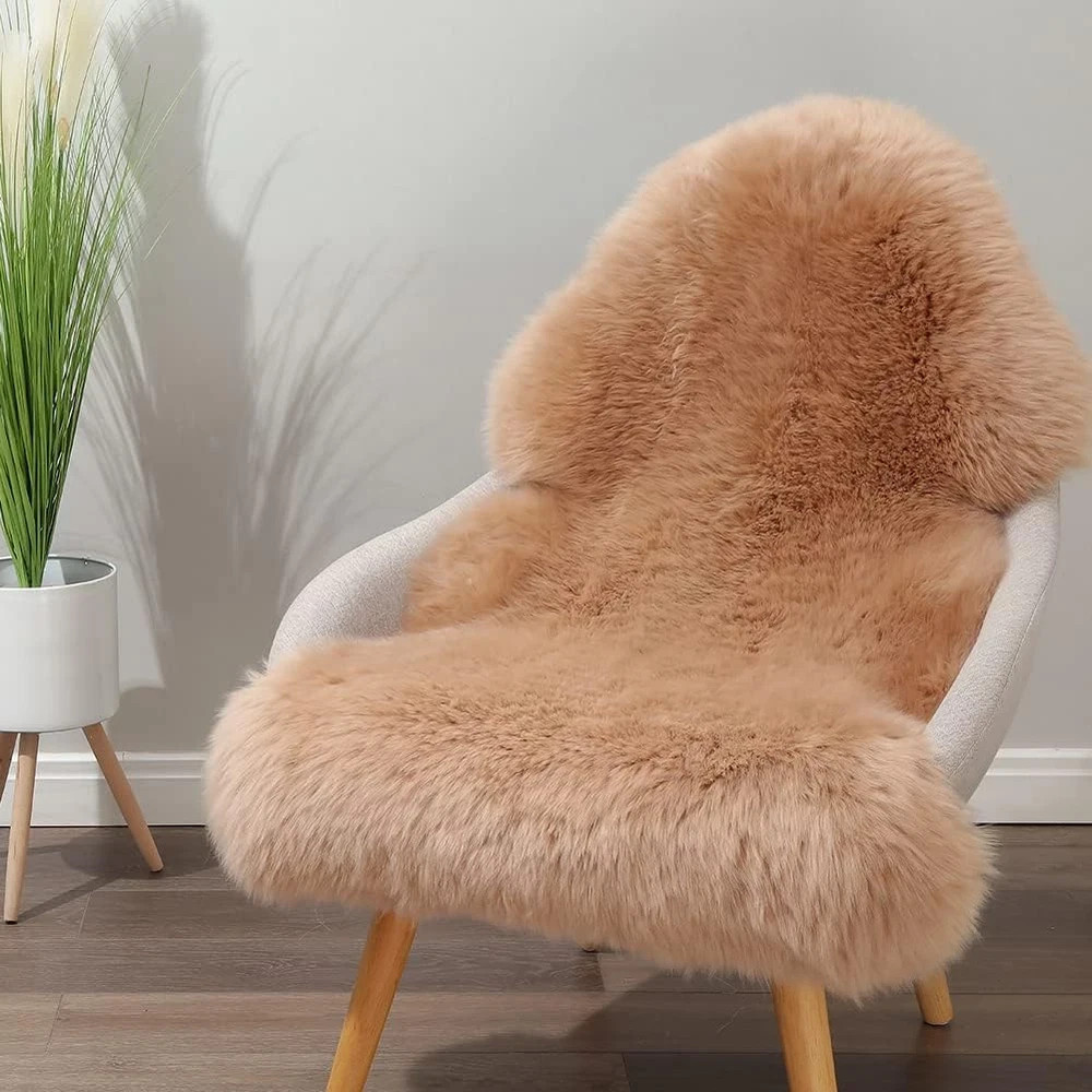 Luxury Genuine Australian Sheepskin Rug - Light Brown 2ft x 3ft Fluffy Fur Luxury Genuine Australian Sheepskin Rug - Light Brown 2ft x 3ft Fluffy Fur