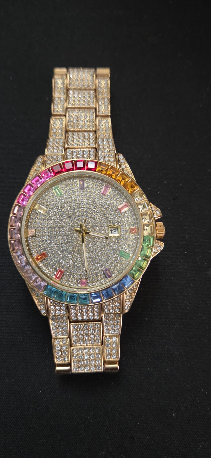BLING BLING Custom Rainbow Gemstone | Quartz Movment | Sapphire Luxury 