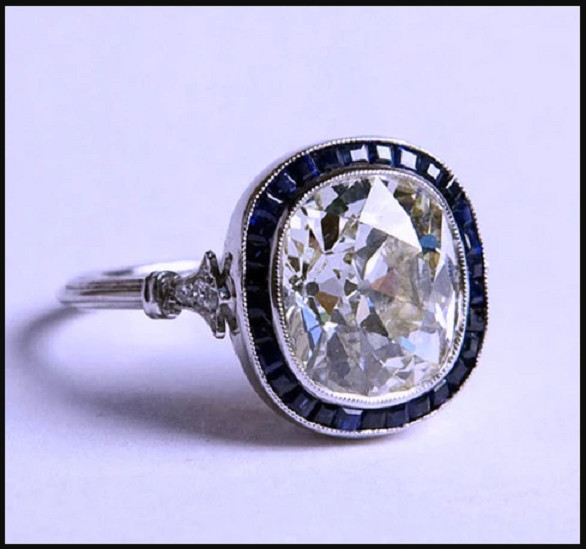 3CT Old Mine Cushion Cut Lab Created Diamond Vintage Halo Ring 14K Gold Finish 3CT Old Mine Cushion Cut Lab Created Diamond Vintage Halo Ring 14K Gold Finish