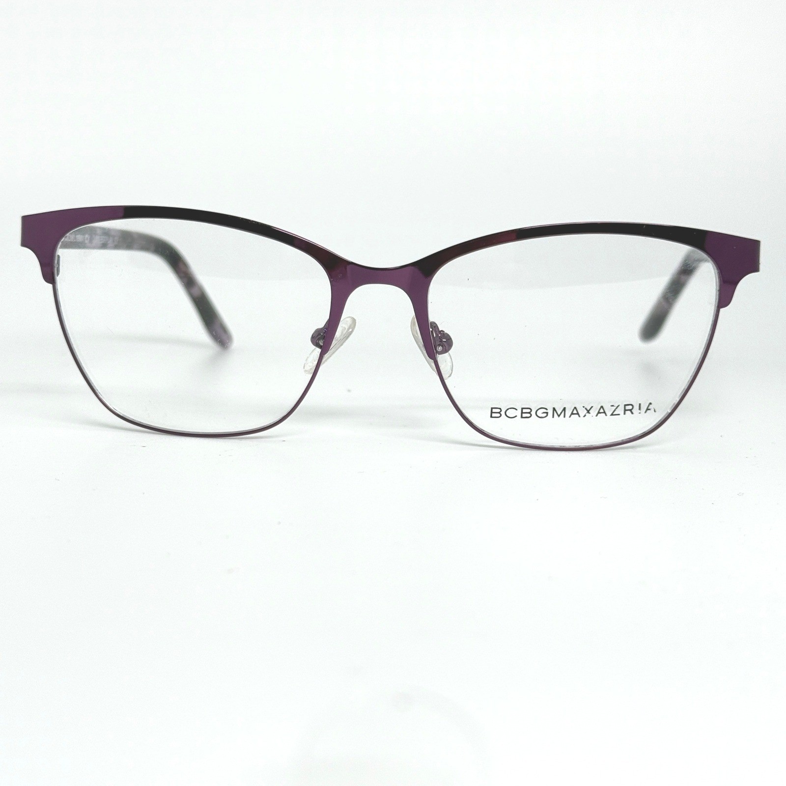 BCBGMAXAZRIA Womens Purple Metal Cat Eye Eyeglasses Frame Made 53 16 135 21363