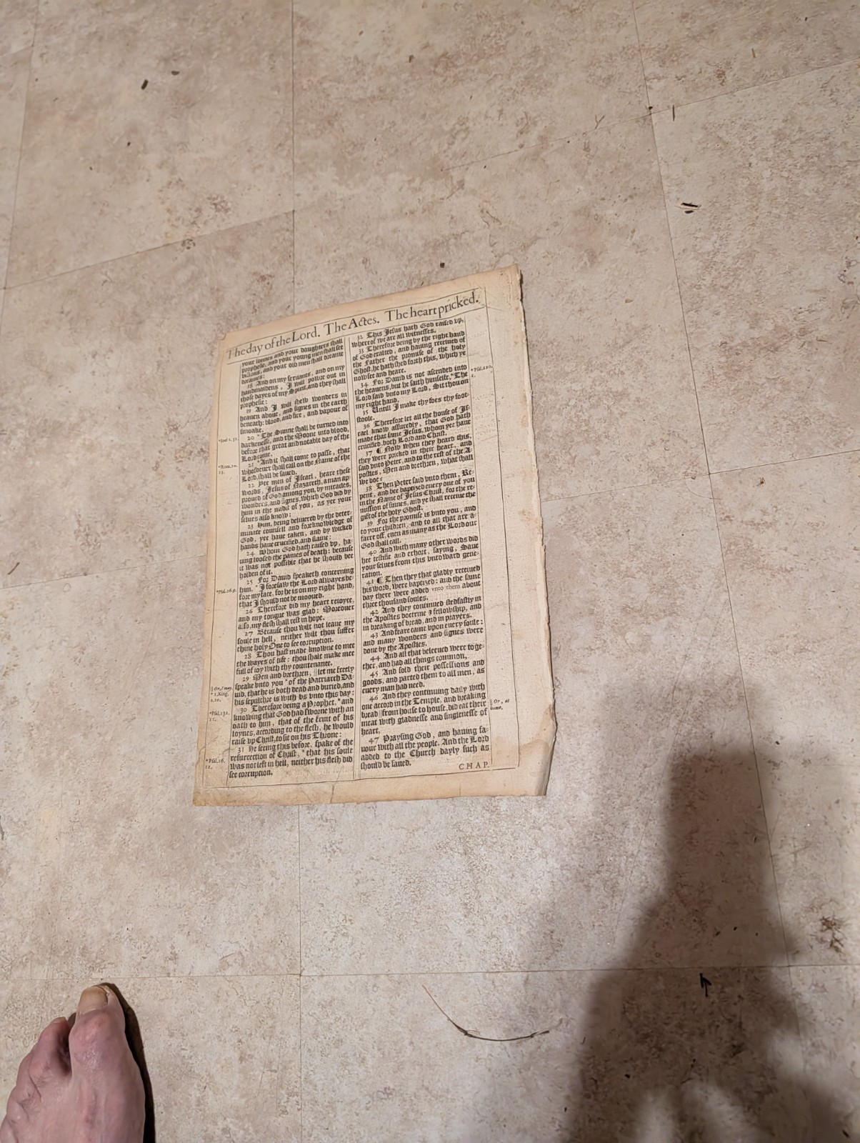 1611-KJV Bible-Pulpit Folio-Original-The Book Of Acts Complete Chapter 2