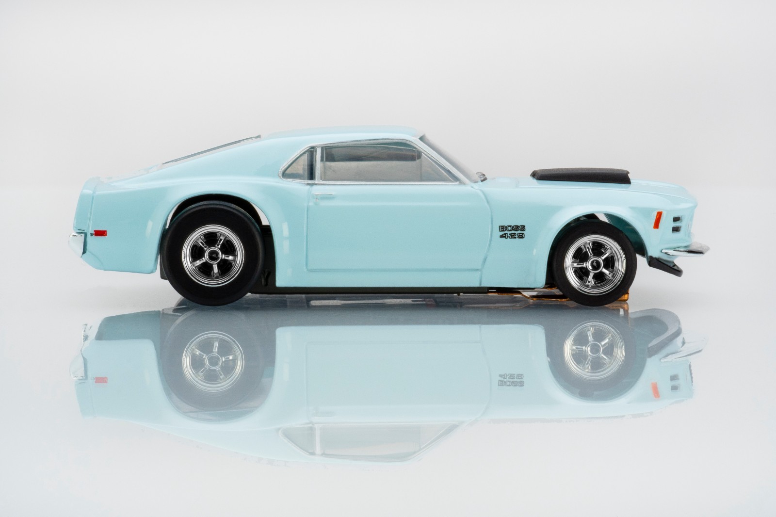 AFX 1970 Mustang Boss 429 Pastel Blue Mega G+ Chassis Slot Car 22133