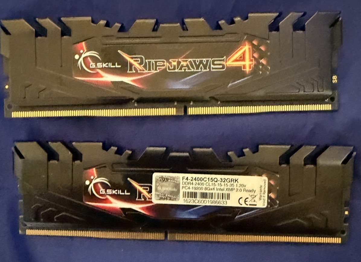 (2) G.SKILL Ripjaws 4 —8gb DDR4 RAM 2400MH(F4-2400C15Q-32GRK) (2) G.SKILL Ripjaws 4 —8gb DDR4 RAM 2400MH(F4-2400C15Q-32GRK)