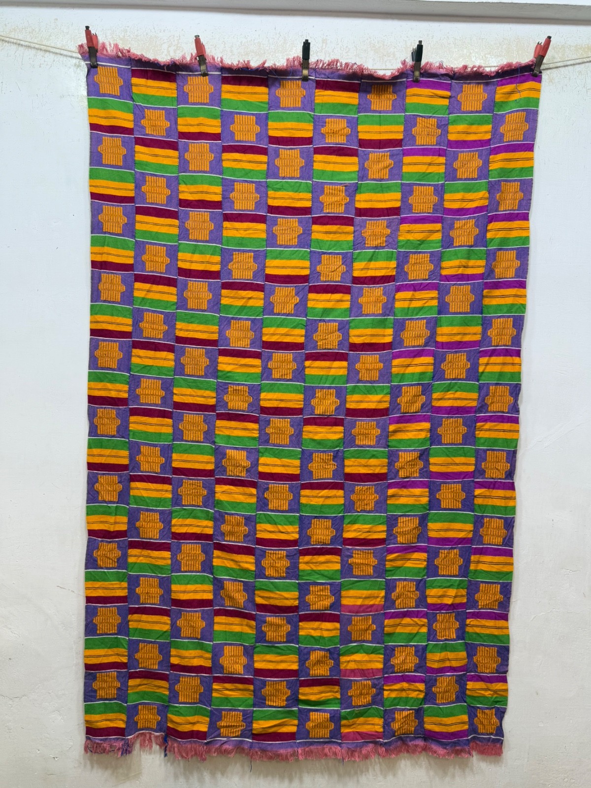 Vintage Gorgeous African Kente Ewe Cloth Textile 153x99 Cm Vintage Gorgeous African Kente Ewe Cloth Textile 153x99 Cm