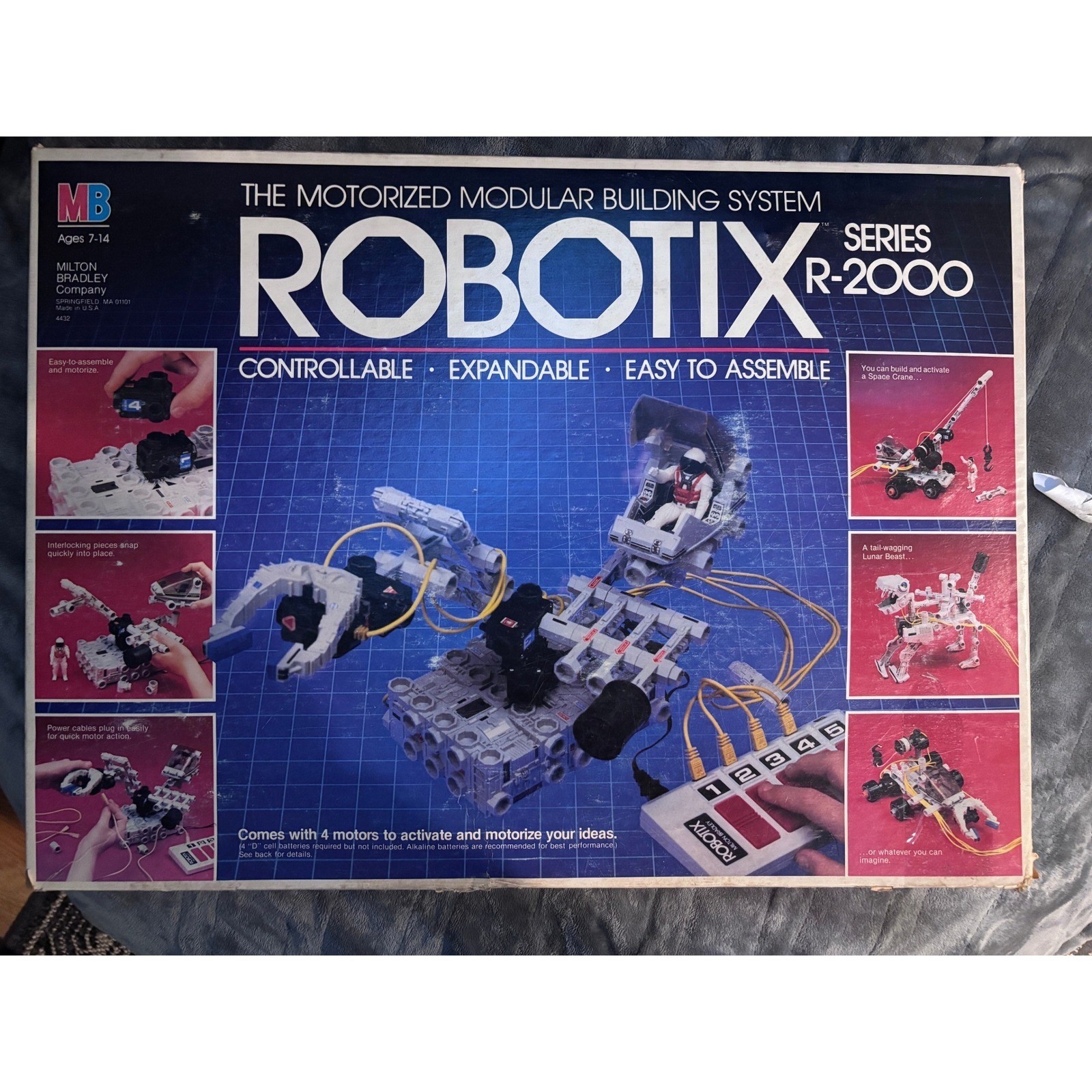 *VINTAGE* 1984 Milton Bradley Robotix R-2000 Series Motorized Building Set 4432 *VINTAGE* 1984 Milton Bradley Robotix R-2000 Series Motorized Building Set 4432