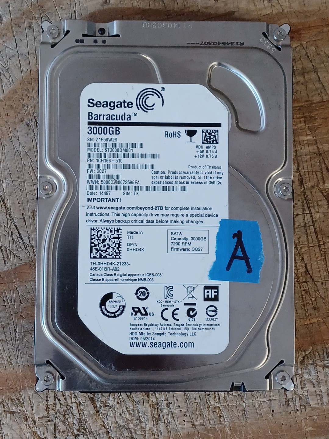 Seagate Barracuda 3TB 3.5 Inch SATA III Desktop HDD ST3000DM001 Seagate Barracuda 3TB 3.5 Inch SATA III Desktop HDD ST3000DM001