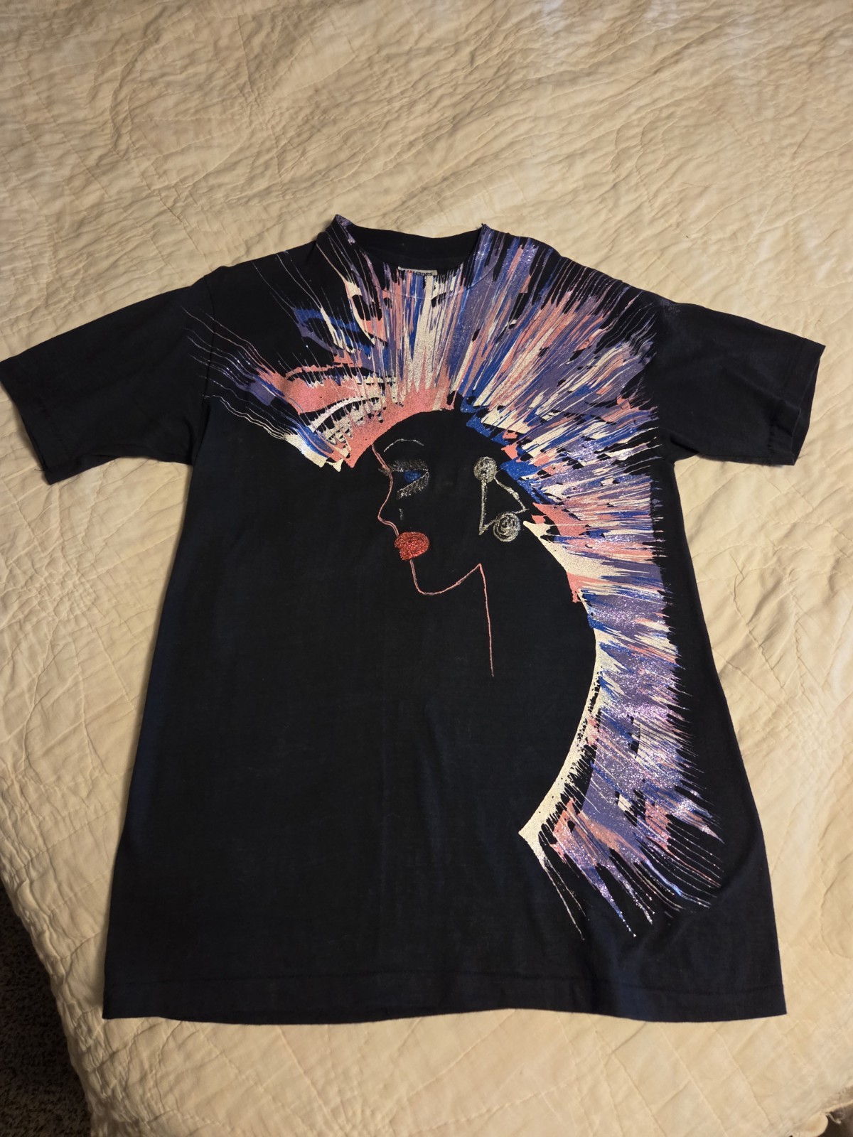 Vtg HANES 1980\'s Painted t-shirt size M38-40