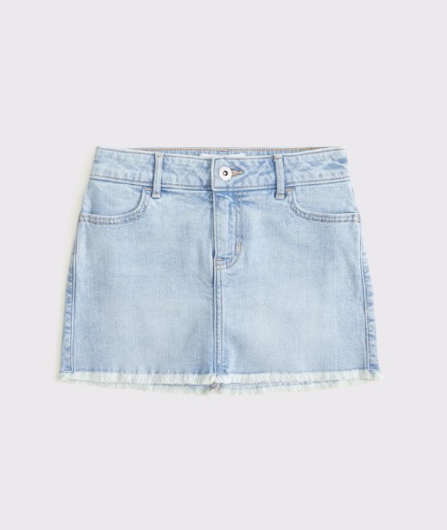 Abercrombie Kids Girls low rise denim mini skort light wash Size 5/6 #B4-3
