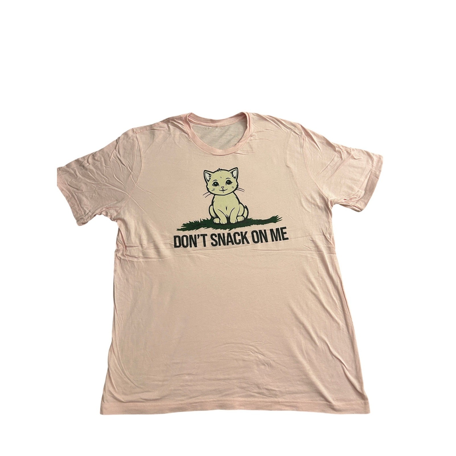 Vintage Don\'t Snack On Me T-Shirt Mens XL Pink Excellent Gadsden Parody Cat